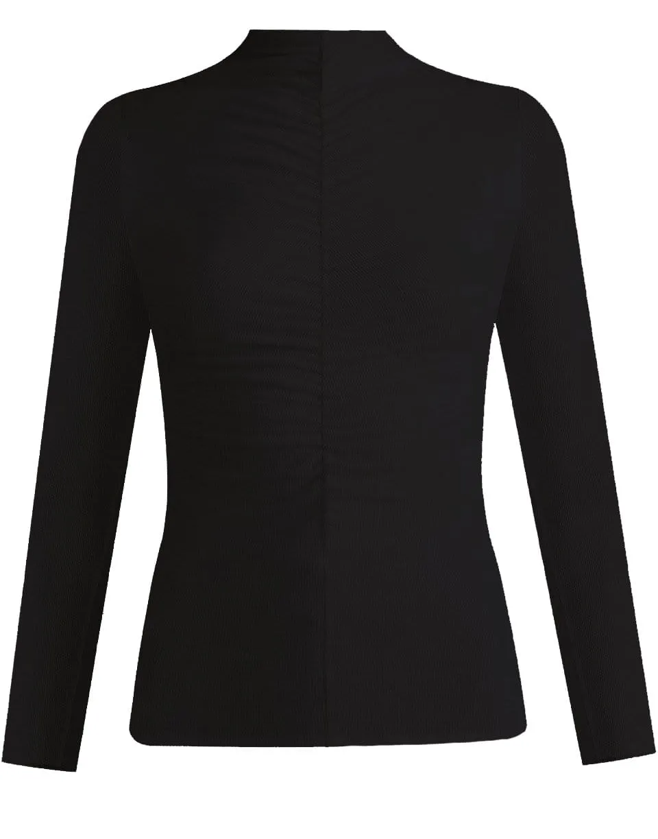 Theresa Ruched Turtleneck - Black