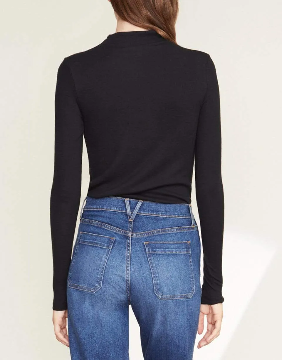 Theresa Ruched Turtleneck - Black