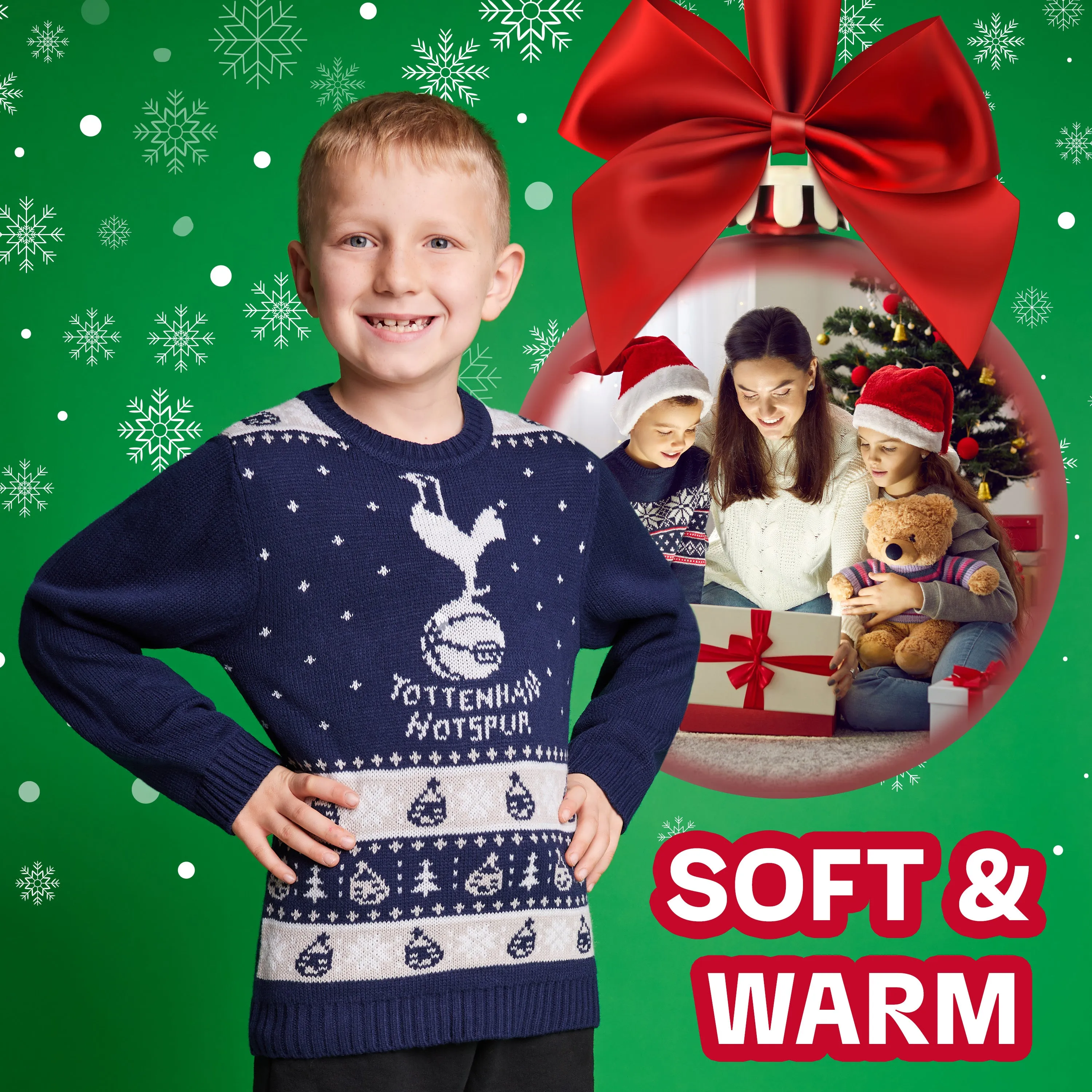 Tottenham Hotspur FC Christmas Jumper for Kids & Teenagers