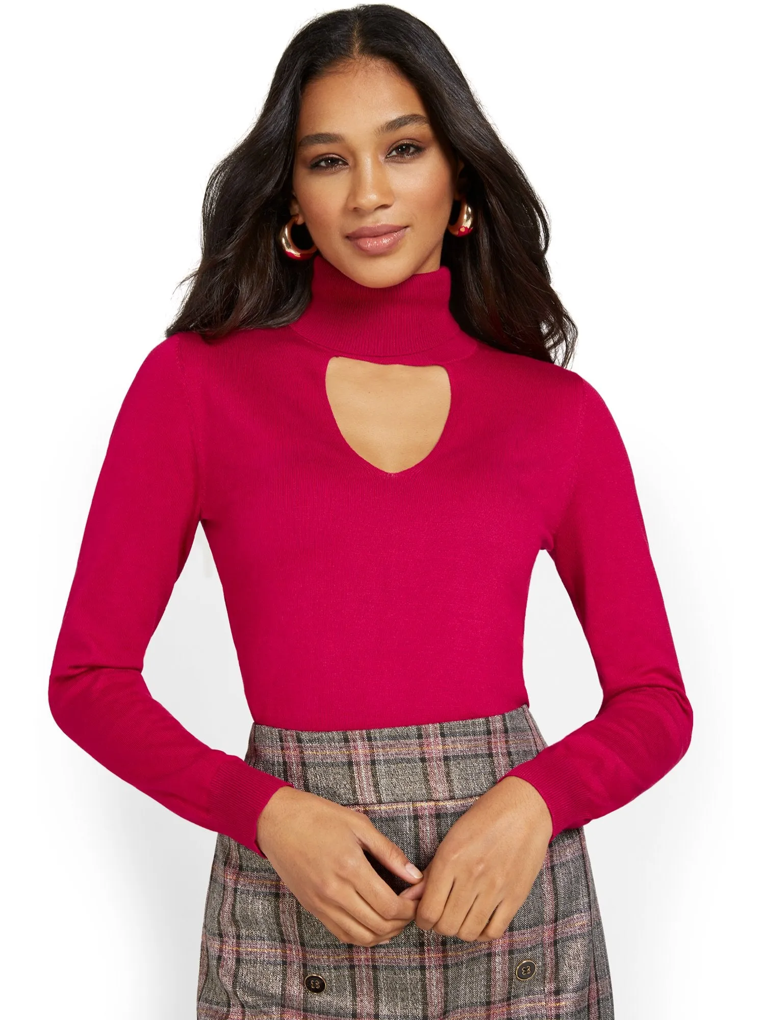 Turtleneck Cut-Out Sweater