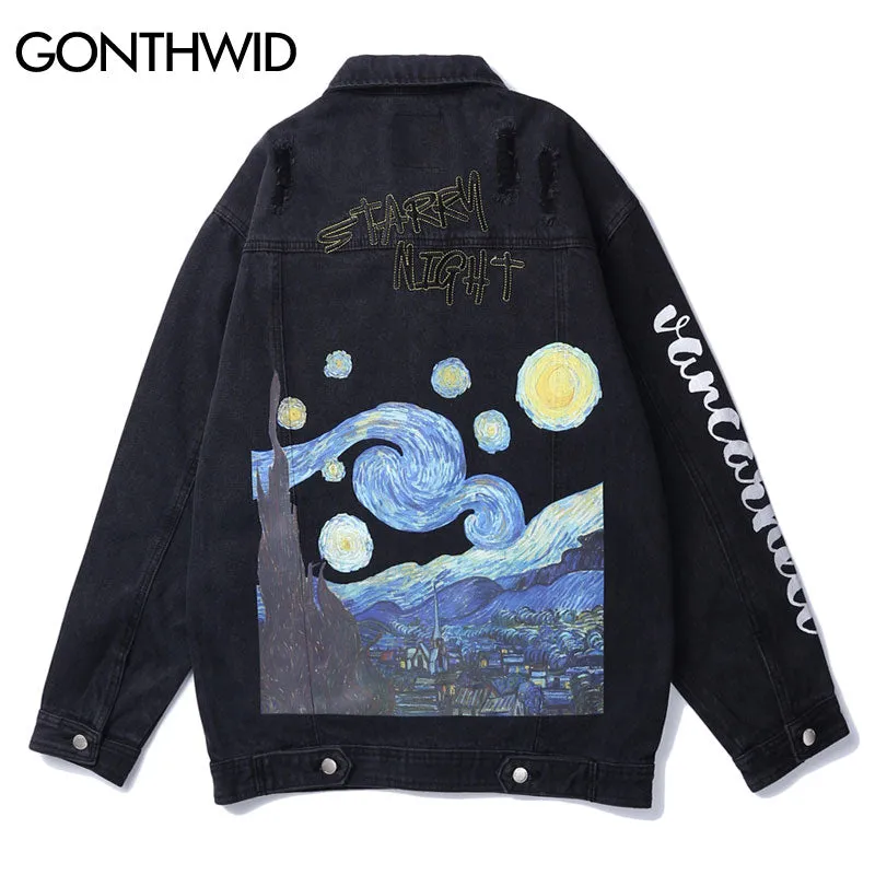 Van Gogh Starry Night Embroidery Jacket