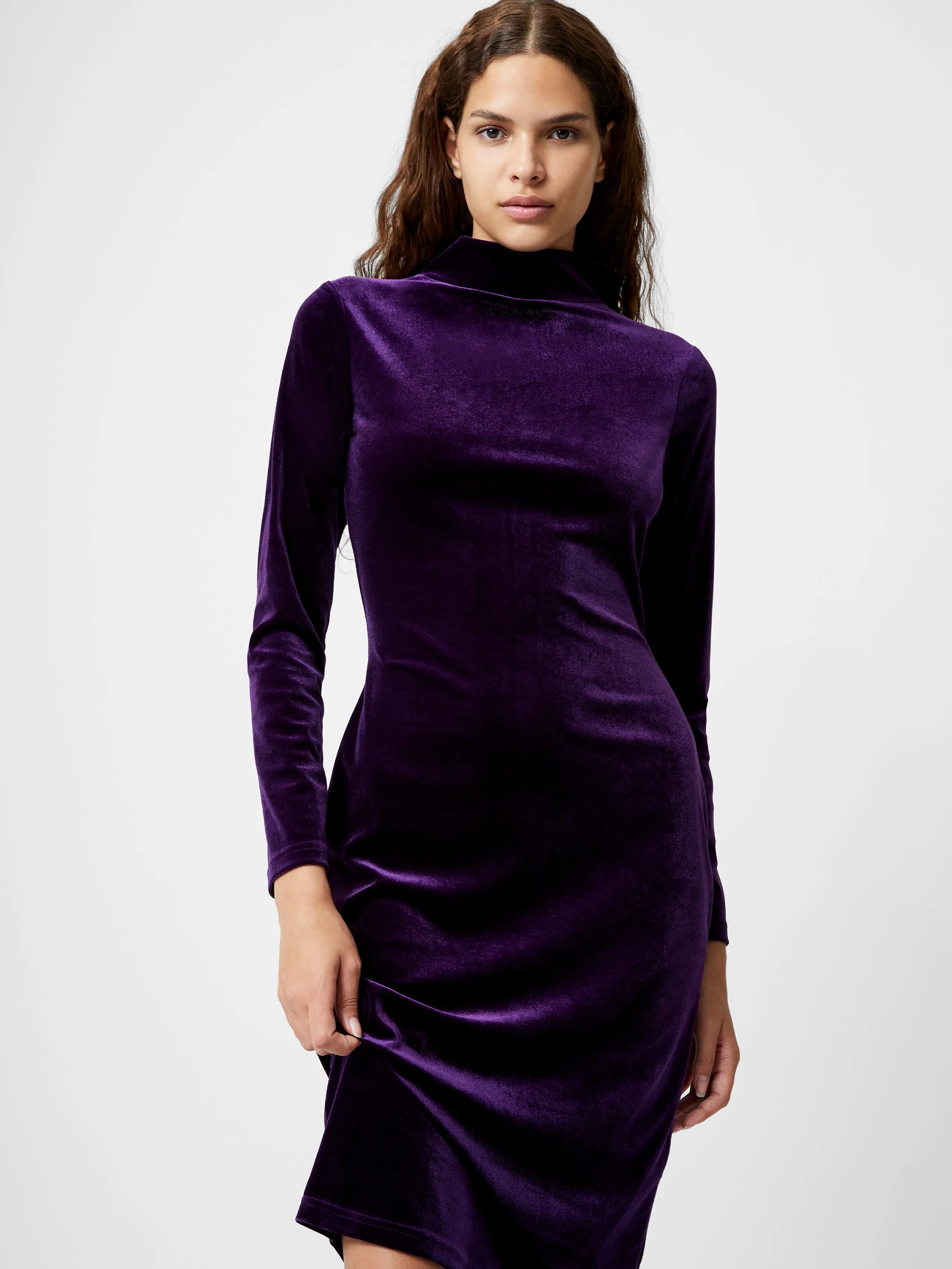 Velvet Turtleneck Dress