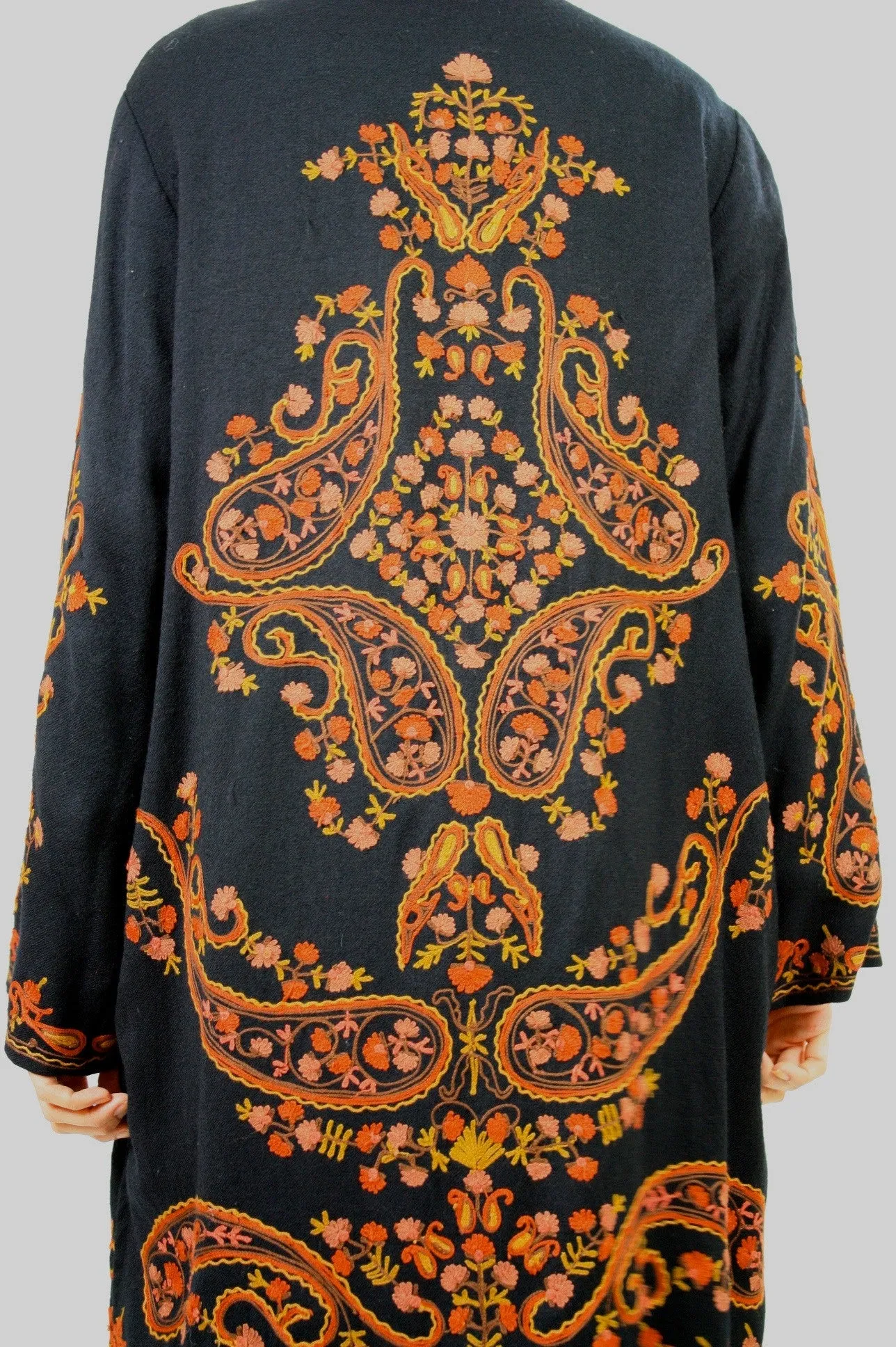 Vintage Gypsy Boho Festival paisley wool tunic coat