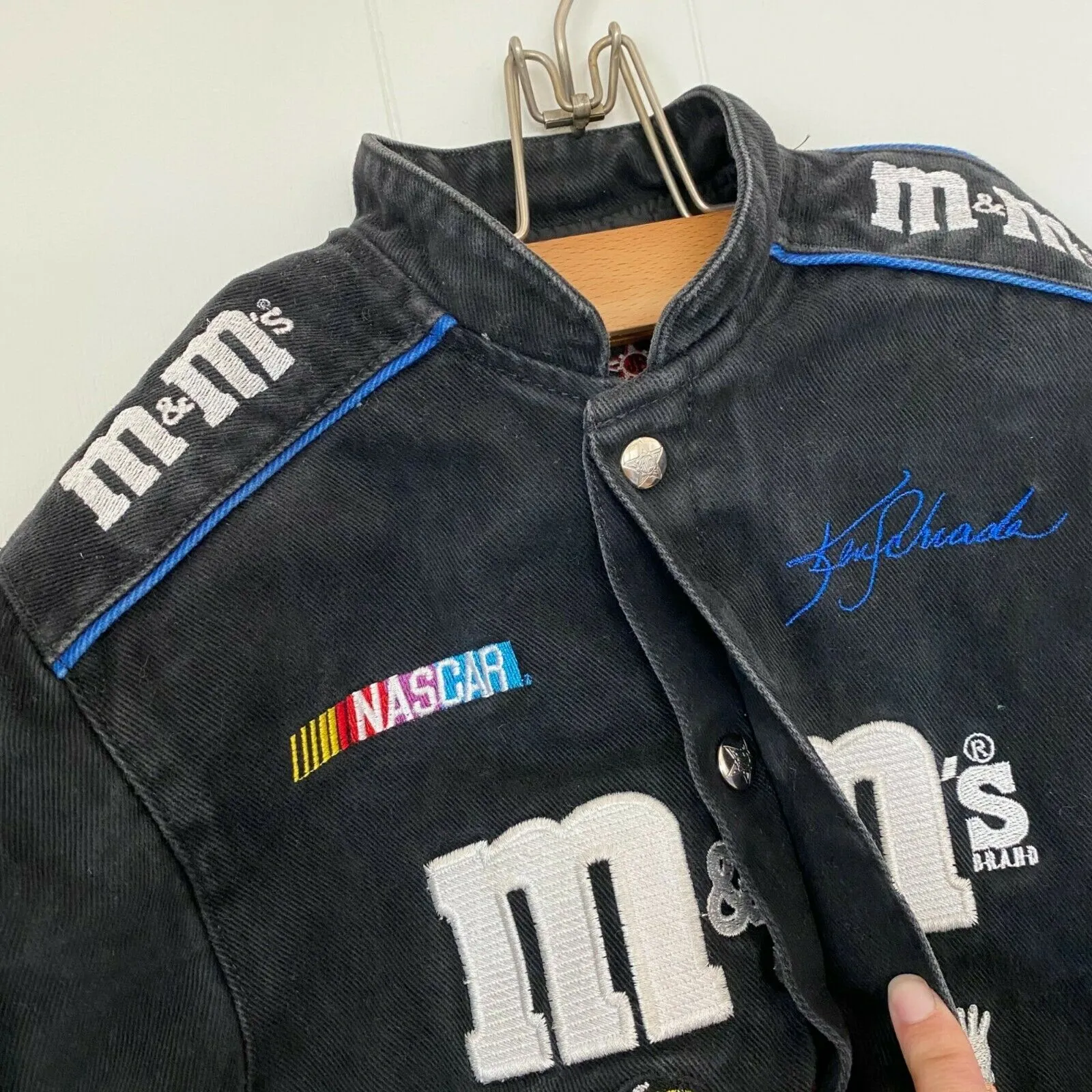 Vintage Nascar Ken Schrader #36 M&M's Racing Team Jacket JH Design Youth Medium