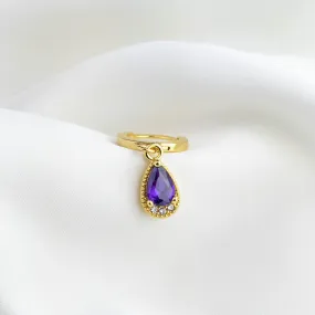 Violet Sparkling Drop Earring