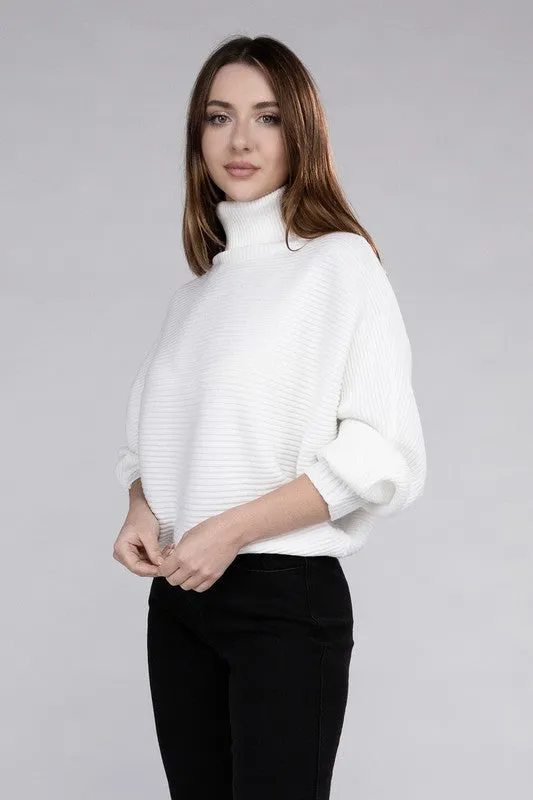 Viscose Dolman Sleeve Turtleneck Sweater