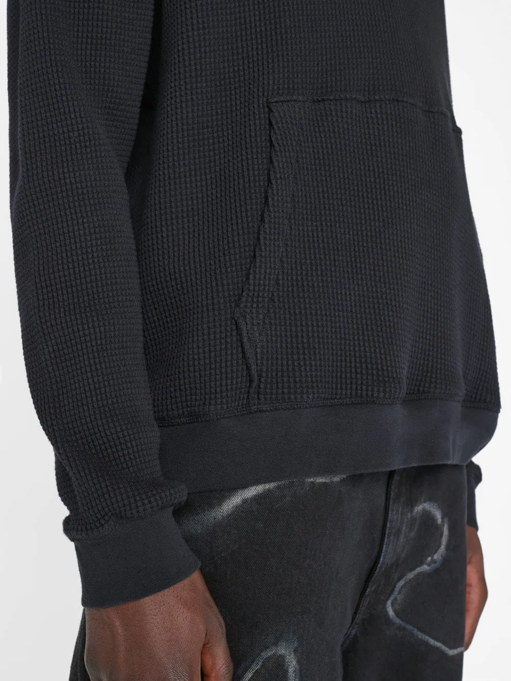 Waffle Textured  Hoodie -- Noir