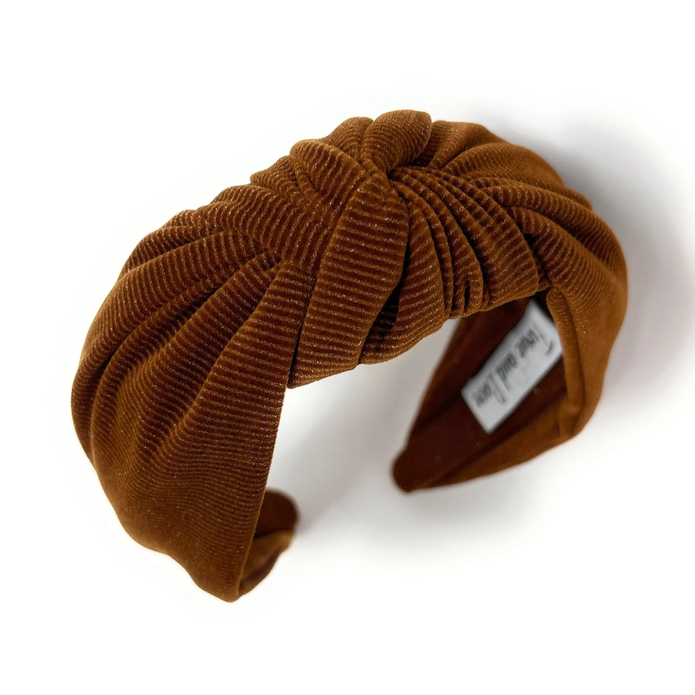 Wide Copper Shimmer Corduroy Knot Headband