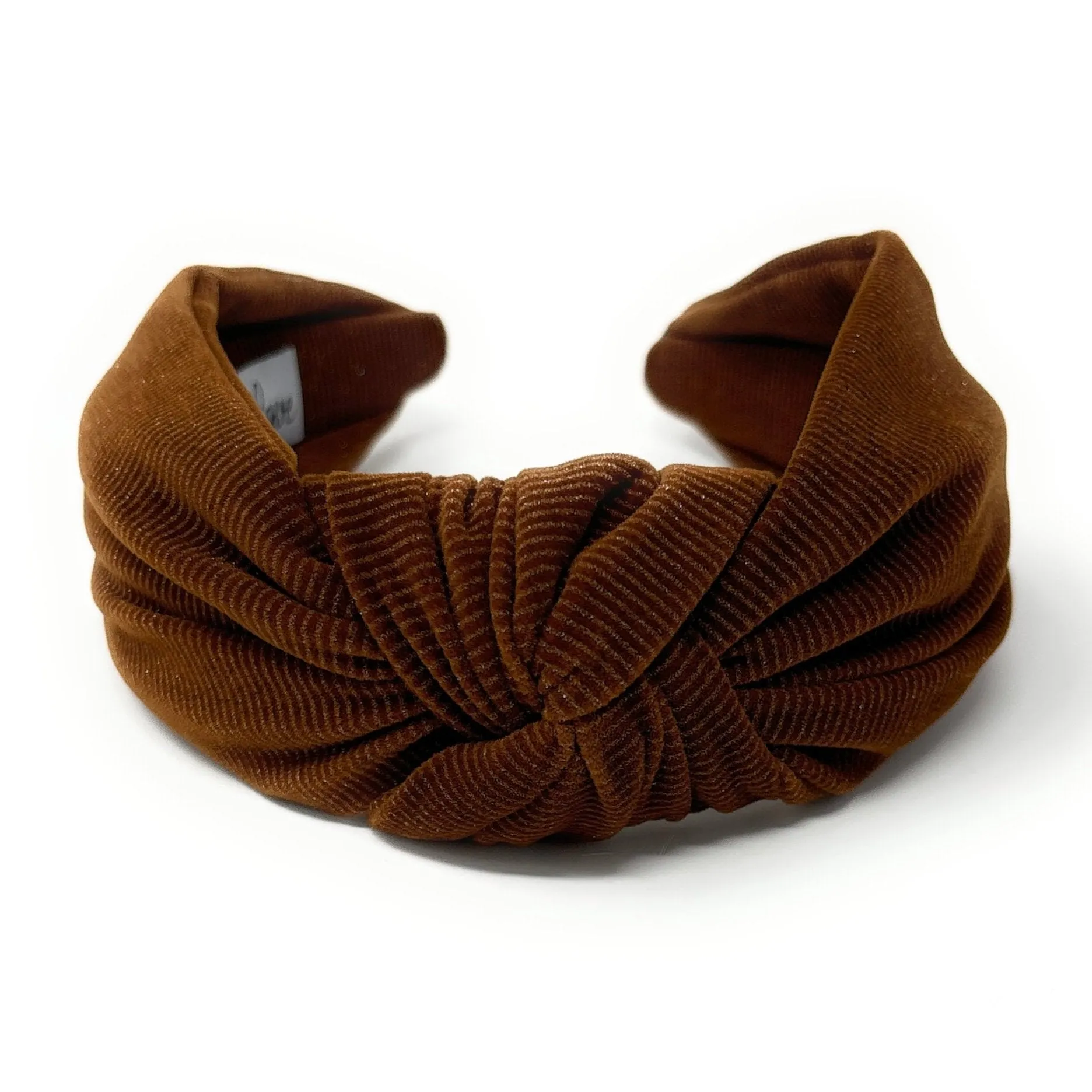 Wide Copper Shimmer Corduroy Knot Headband