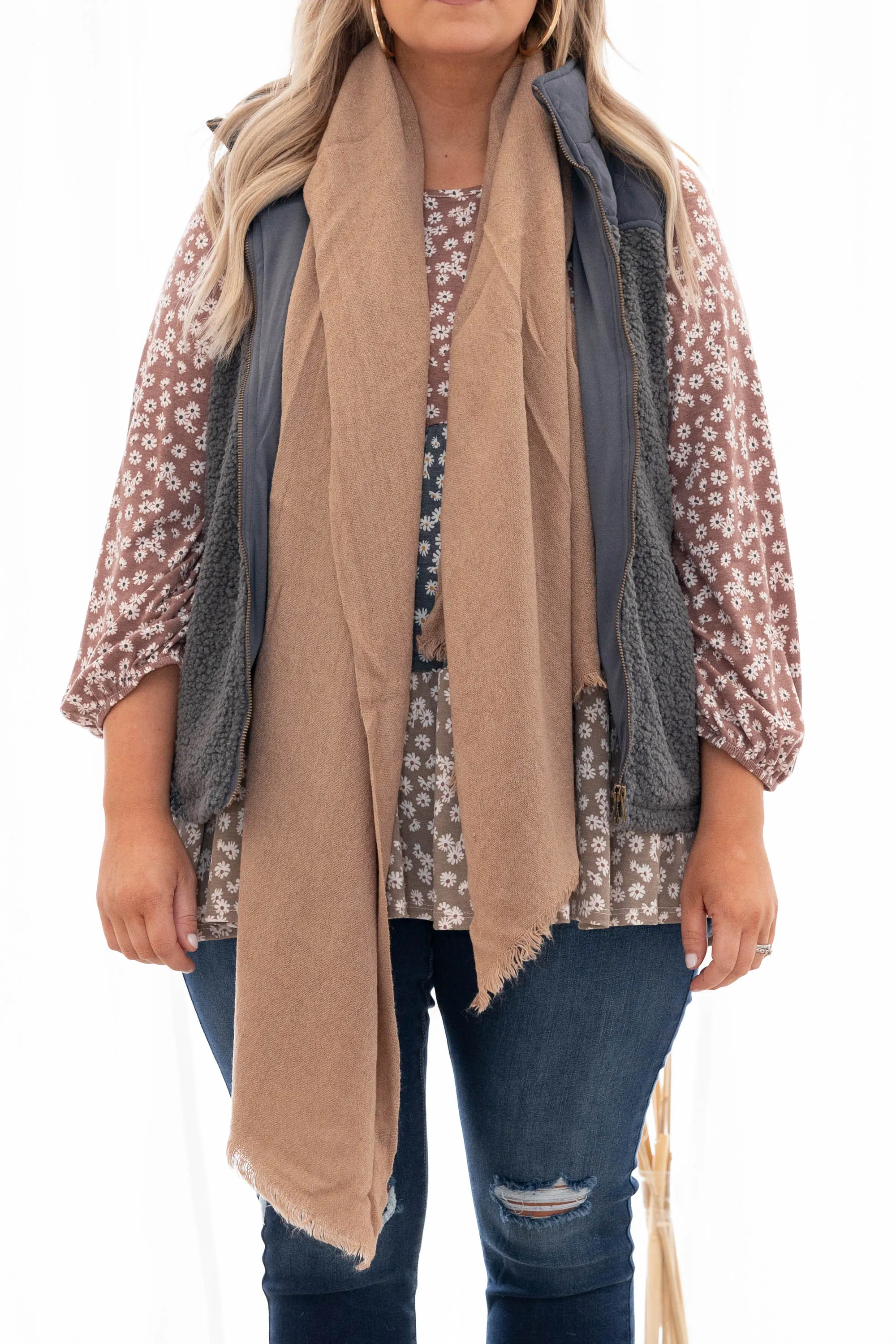 Winter Night Light Scarf, Tan