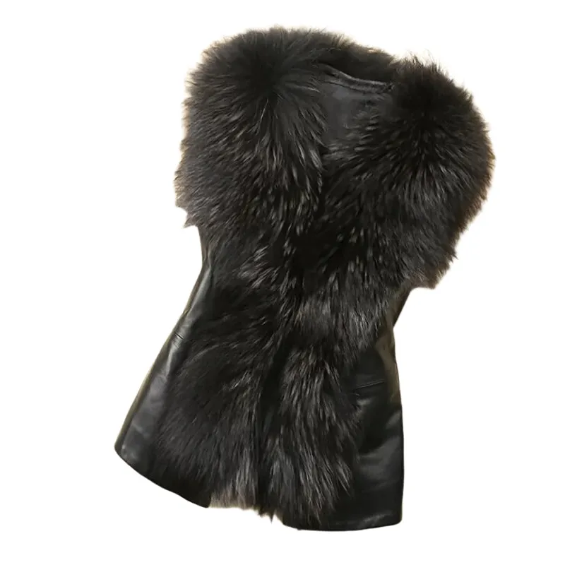 Women’s Imitation Fur Waistcoat – Short Raccoon Fur Vest, Thick Autumn & Winter Coat for Women