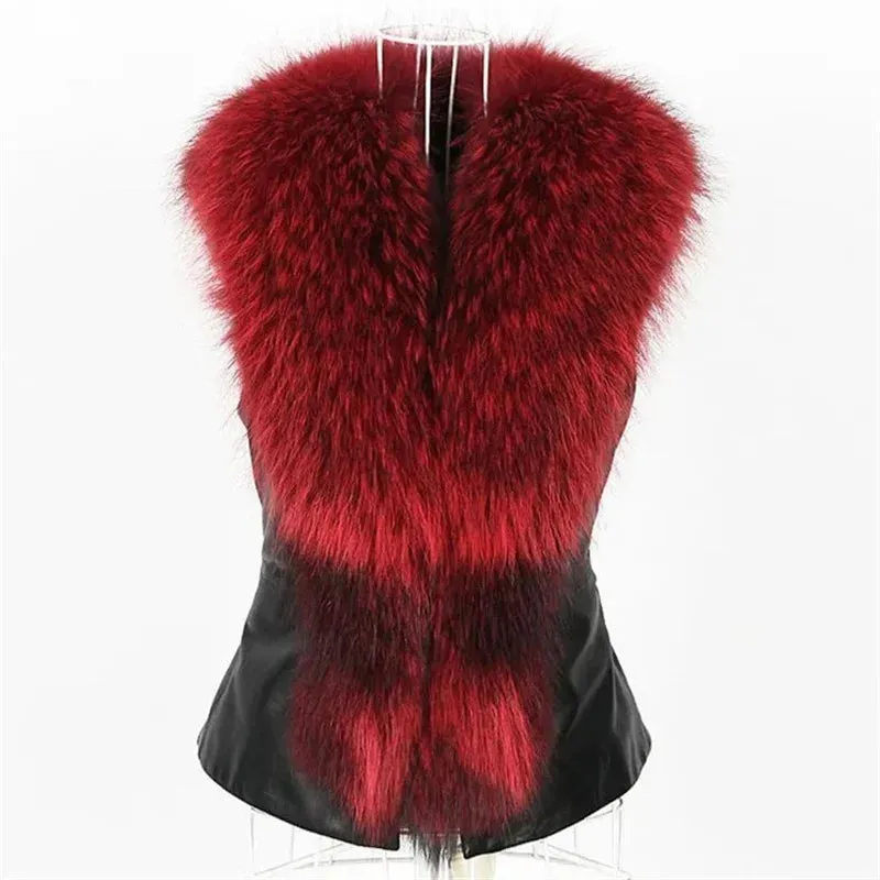 Women’s Imitation Fur Waistcoat – Short Raccoon Fur Vest, Thick Autumn & Winter Coat for Women