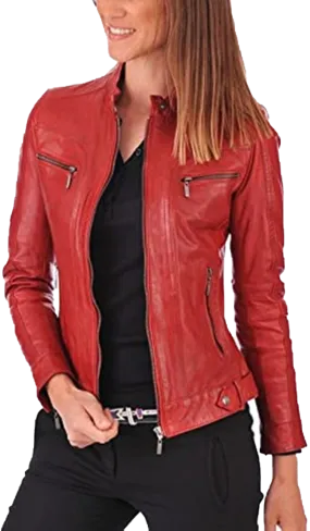 Womens Leather Jackets Motorcycle Bomber Biker Real Leather Jacket | Women Real Leather Jacket