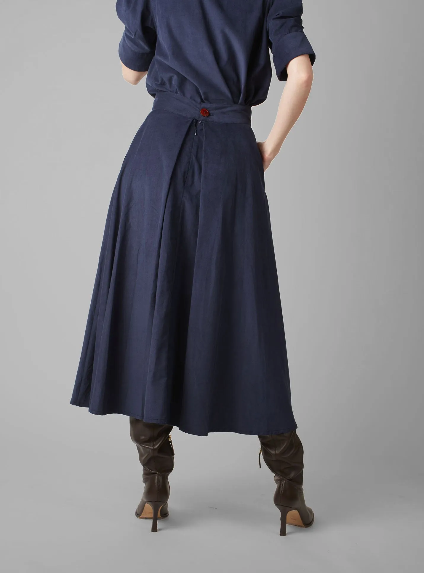 Wynona Skirt - Plain Corduroy - Prussian Blue