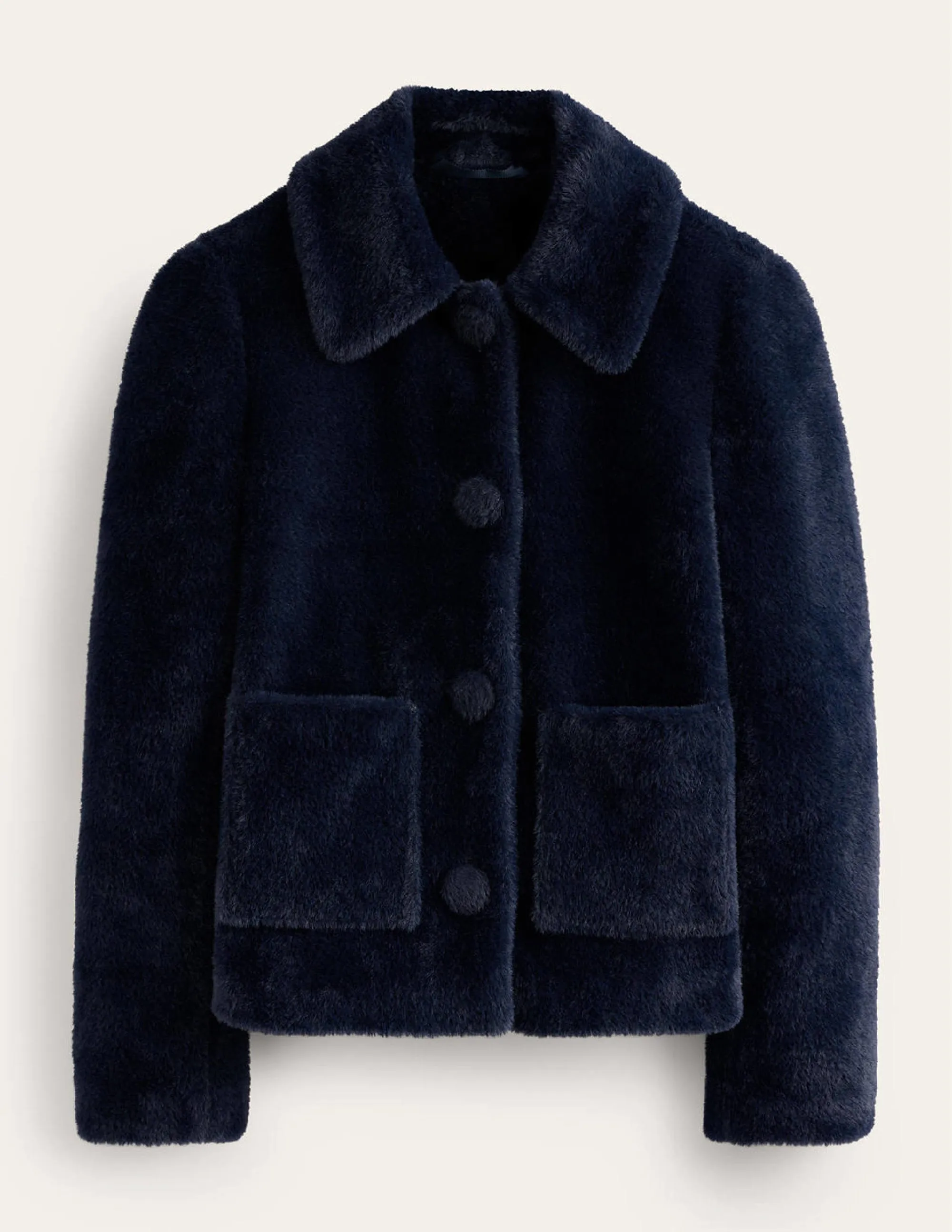 York Faux-Fur Coat-Navy