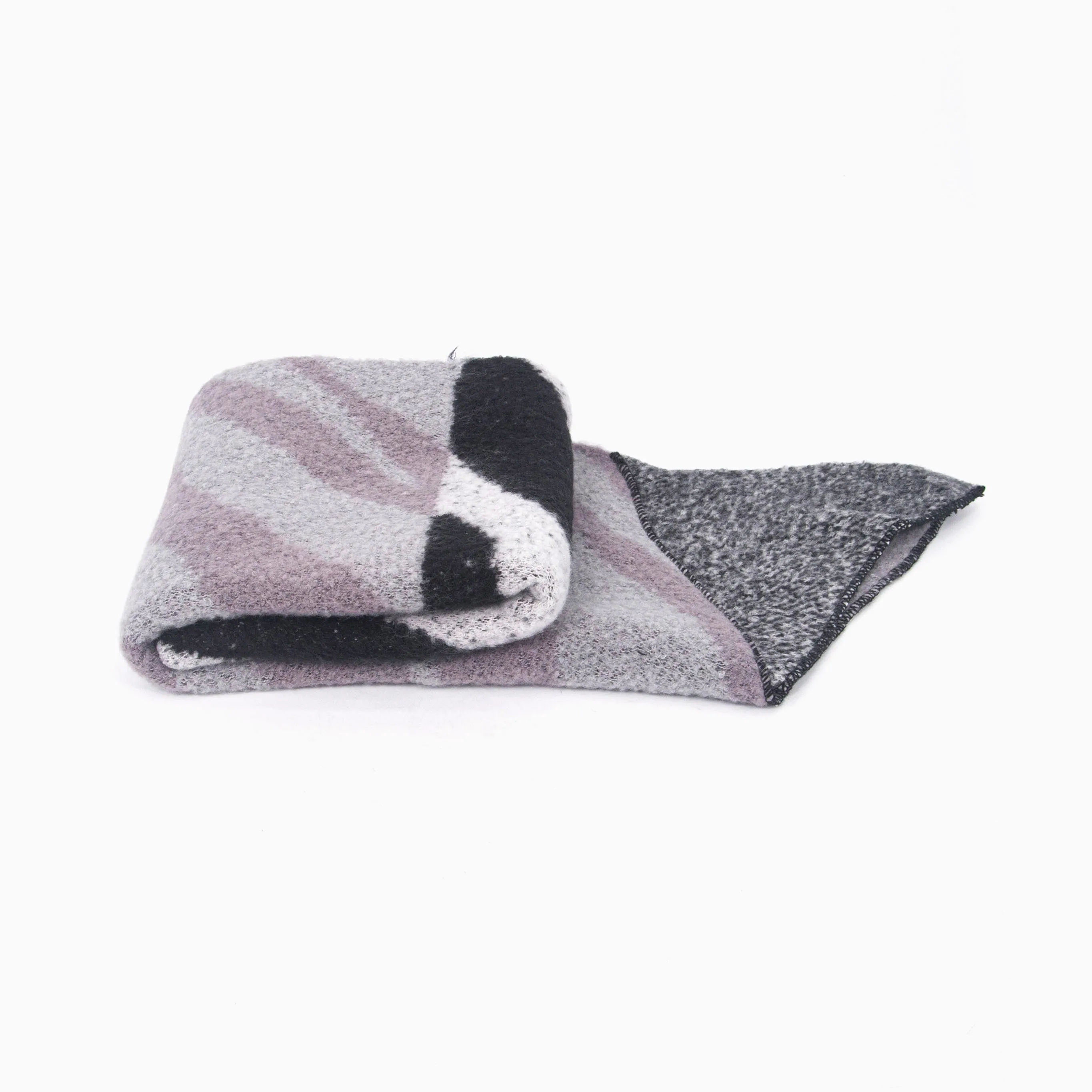 Zia Heavyweight Scarf - Dark Grey, Animal Stripe