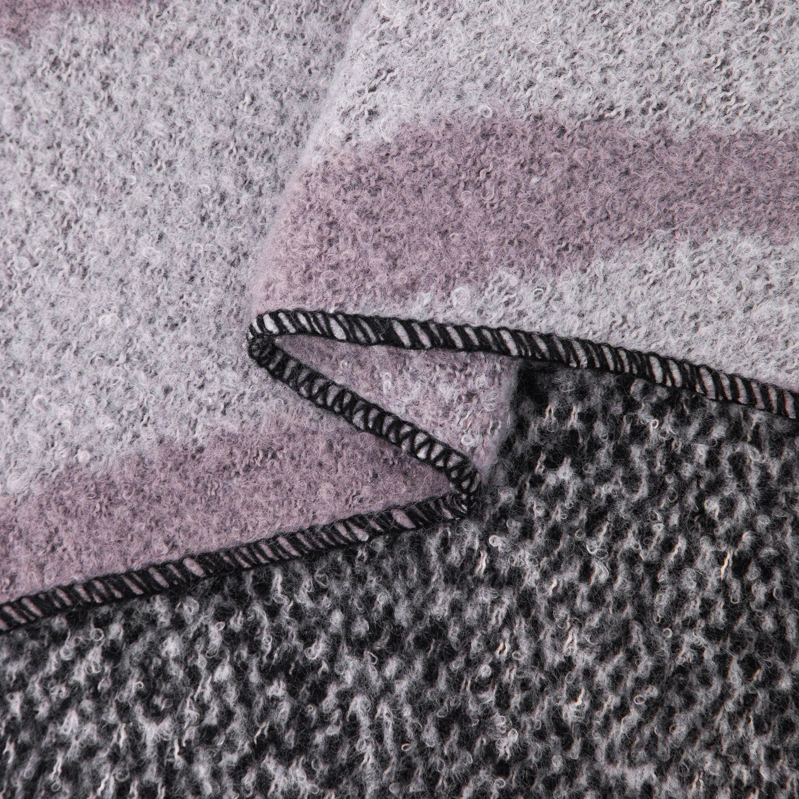 Zia Heavyweight Scarf - Dark Grey, Animal Stripe