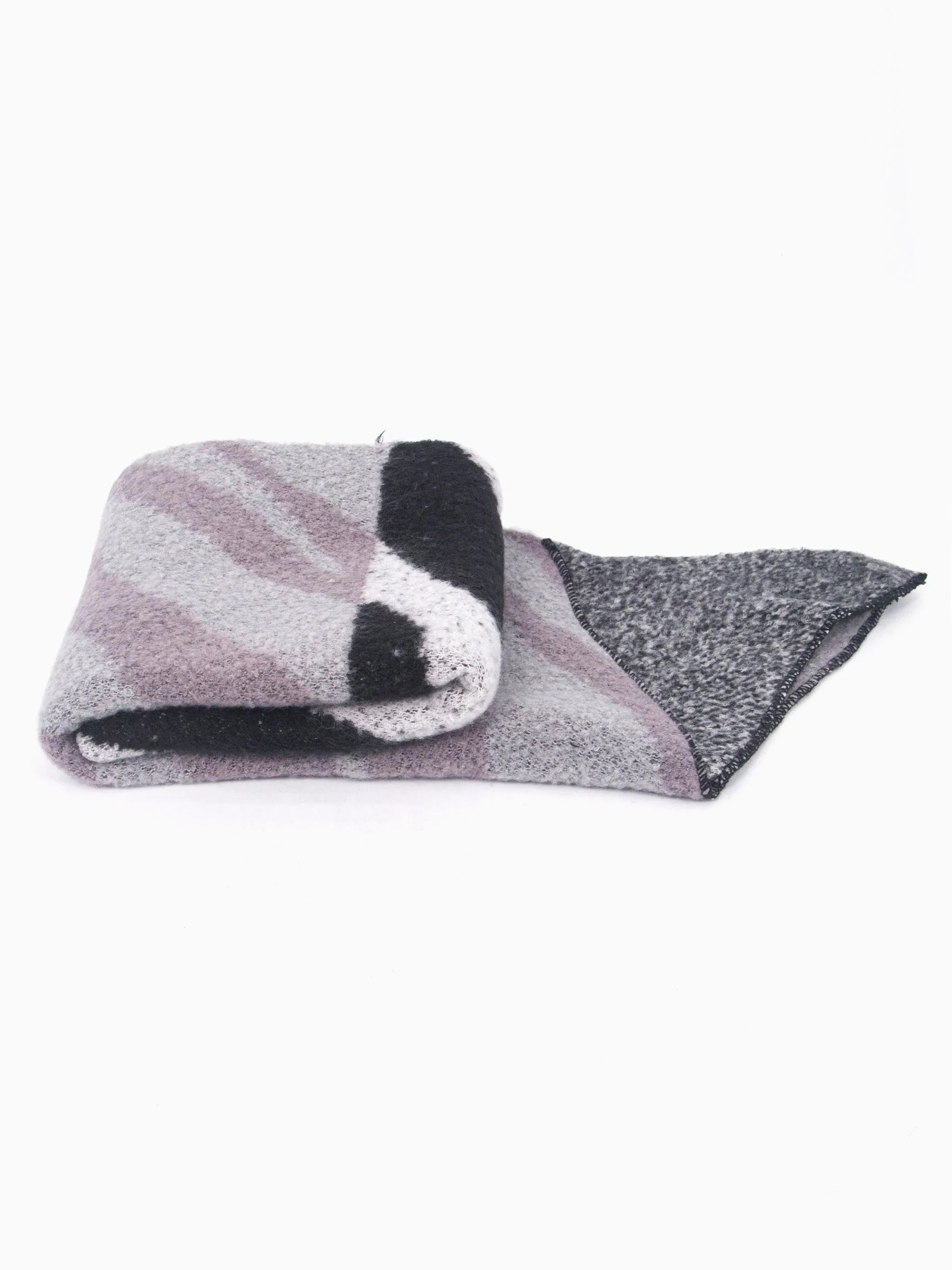 Zia Heavyweight Scarf - Dark Grey, Animal Stripe